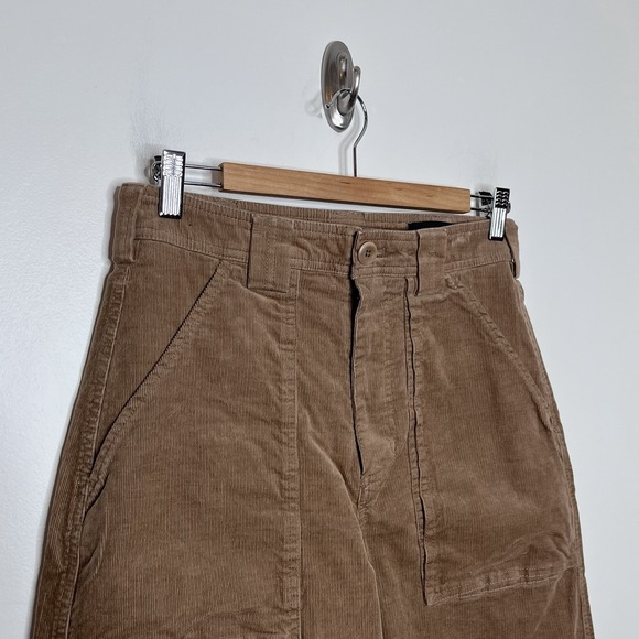 Banana Republic Corduroy Barrel Leg Pants Brown Womens Size 4 High Rise Utility - Picture 2 of 7